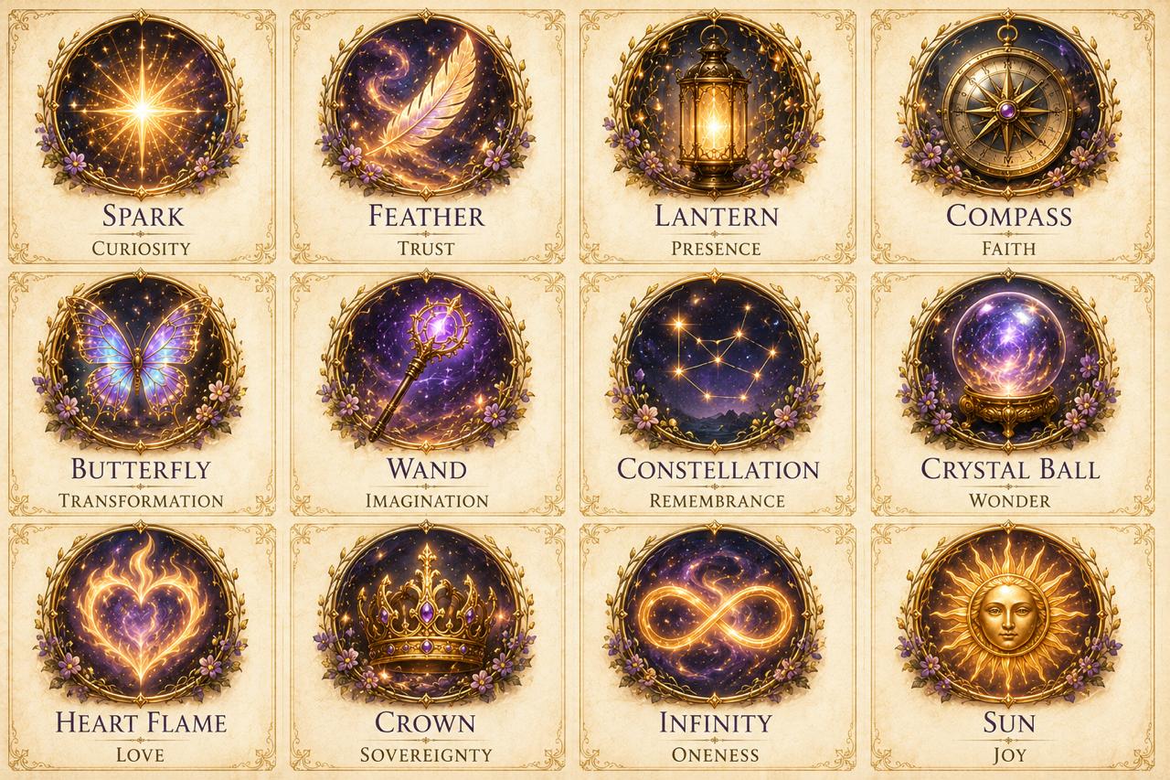 Examples of frequency badges on the Remembrance Path